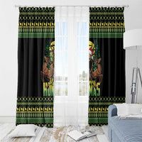 Merry Hunmas Window Curtain Hunter Deer Santa Hat - Wonder Print Shop
