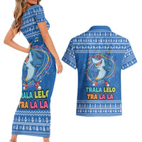 Brainrot Tralalero Tralala Shark Couples Matching Short Sleeve Bodycon Dress and Hawaiian Shirt Christmas Funny - Wonder Print Shop