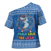 Brainrot Tralalero Tralala Shark Cross Shoulder Shirt Christmas Funny - Wonder Print Shop