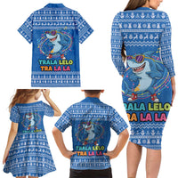 Brainrot Tralalero Tralala Shark Family Matching Long Sleeve Bodycon Dress and Hawaiian Shirt Christmas Funny - Wonder Print Shop