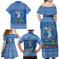 Brainrot Tralalero Tralala Shark Family Matching Off Shoulder Maxi Dress and Hawaiian Shirt Christmas Funny - Wonder Print Shop