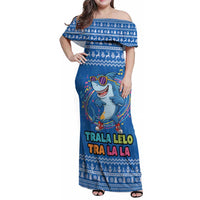 Brainrot Tralalero Tralala Shark Family Matching Off Shoulder Maxi Dress and Hawaiian Shirt Christmas Funny - Wonder Print Shop
