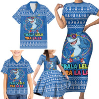 Brainrot Tralalero Tralala Shark Family Matching Short Sleeve Bodycon Dress and Hawaiian Shirt Christmas Funny - Wonder Print Shop