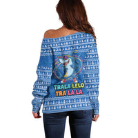 Brainrot Tralalero Tralala Shark Off Shoulder Sweater Christmas Funny - Wonder Print Shop