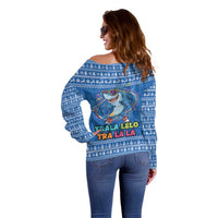 Brainrot Tralalero Tralala Shark Off Shoulder Sweater Christmas Funny - Wonder Print Shop