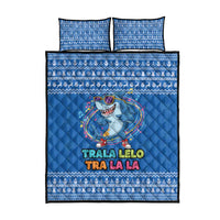 Brainrot Tralalero Tralala Shark Quilt Bed Set Christmas Funny - Wonder Print Shop