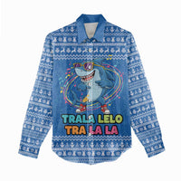 Brainrot Tralalero Tralala Shark Women Casual Shirt Christmas Funny - Wonder Print Shop
