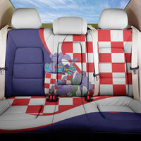 Croatia Hrvatska Checkerboard Back Car Seat Cover Coat Of Arms With Iris Croatica