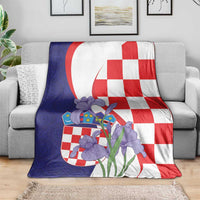 Croatia Hrvatska Checkerboard Blanket Coat Of Arms With Iris Croatica