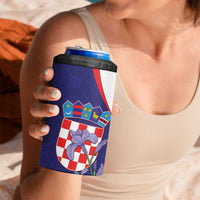 Croatia Hrvatska Checkerboard 4 in 1 Can Cooler Tumbler Coat Of Arms With Iris Croatica