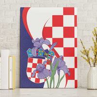 Croatia Hrvatska Checkerboard Canvas Wall Art Coat Of Arms With Iris Croatica