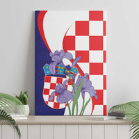 Croatia Hrvatska Checkerboard Canvas Wall Art Coat Of Arms With Iris Croatica