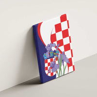 Croatia Hrvatska Checkerboard Canvas Wall Art Coat Of Arms With Iris Croatica