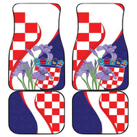 Croatia Hrvatska Checkerboard Car Mats Coat Of Arms With Iris Croatica