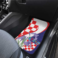 Croatia Hrvatska Checkerboard Car Mats Coat Of Arms With Iris Croatica