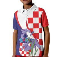Croatia Hrvatska Checkerboard Kid Polo Shirt Coat Of Arms With Iris Croatica