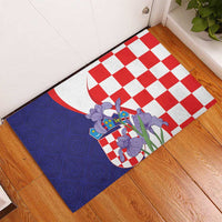 Croatia Hrvatska Checkerboard Rubber Doormat Coat Of Arms With Iris Croatica
