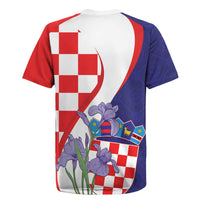 Croatia Hrvatska Checkerboard Rugby Jersey Coat Of Arms With Iris Croatica