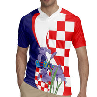 Croatia Hrvatska Checkerboard Rugby Jersey Coat Of Arms With Iris Croatica