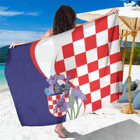 Croatia Hrvatska Checkerboard Sarong Coat Of Arms With Iris Croatica