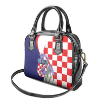 Croatia Hrvatska Checkerboard Shoulder Handbag Coat Of Arms With Iris Croatica