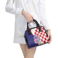 Croatia Hrvatska Checkerboard Shoulder Handbag Coat Of Arms With Iris Croatica