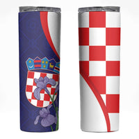 Croatia Hrvatska Checkerboard Skinny Tumbler Coat Of Arms With Iris Croatica