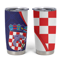 Croatia Hrvatska Checkerboard Tumbler Cup Coat Of Arms With Iris Croatica