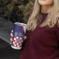 Croatia Hrvatska Checkerboard Tumbler Cup Coat Of Arms With Iris Croatica