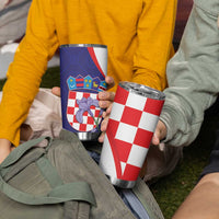 Croatia Hrvatska Checkerboard Tumbler Cup Coat Of Arms With Iris Croatica