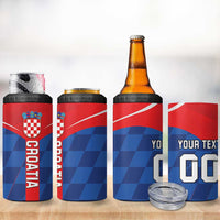 Custom Croatia Football 4 in 1 Can Cooler Tumbler Hrvatska Nogometna Reprezentacija