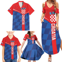 Custom Croatia Football Family Matching Summer Maxi Dress and Hawaiian Shirt Hrvatska Nogometna Reprezentacija