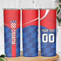 Custom Croatia Football Skinny Tumbler Hrvatska Nogometna Reprezentacija