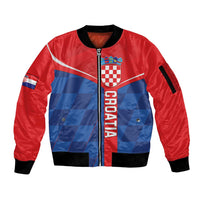 Custom Croatia Football Sleeve Zip Bomber Jacket Hrvatska Nogometna Reprezentacija