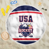 USA Ice Hockey Beach Blanket American Eagle Spirit White Version