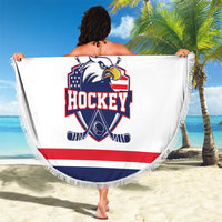 USA Ice Hockey Beach Blanket American Eagle Spirit White Version