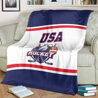 USA Ice Hockey Blanket American Eagle Spirit White Version