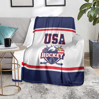 USA Ice Hockey Blanket American Eagle Spirit White Version