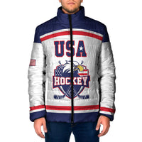 USA Ice Hockey Custom Padded Jacket American Eagle Spirit White Version