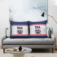 USA Ice Hockey Pillow Cover American Eagle Spirit White Version