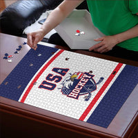 USA Ice Hockey Puzzle American Eagle Spirit White Version