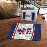 USA Ice Hockey Puzzle American Eagle Spirit White Version