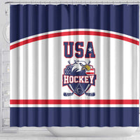 USA Ice Hockey Shower Curtain American Eagle Spirit White Version