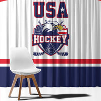 USA Ice Hockey Window Curtain American Eagle Spirit White Version