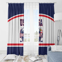 USA Ice Hockey Window Curtain American Eagle Spirit White Version