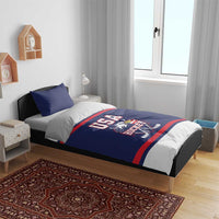 USA Ice Hockey Bedding Set American Eagle Spirit Blue Version