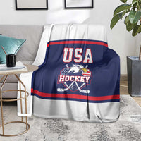 USA Ice Hockey Blanket American Eagle Spirit Blue Version