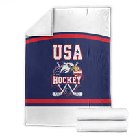 USA Ice Hockey Blanket American Eagle Spirit Blue Version