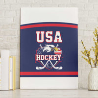 USA Ice Hockey Canvas Wall Art American Eagle Spirit Blue Version
