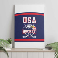 USA Ice Hockey Canvas Wall Art American Eagle Spirit Blue Version